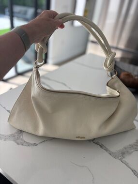 Cult Gaia Cream leather knotted Hera Nano Handle Shoulder Bag